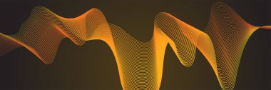 Abstract orange yellow wave curve lines banner background design. Vector illustration. Modern template abstract design flowing particles wave, dynamic motion curve lines.