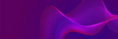 Abstract wave curve lines banner background design. Vector illustration. Modern template abstract design flowing particles wave, dynamic motion curve lines.