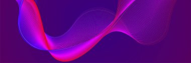 Abstract wave curve lines banner background design. Vector illustration. Modern template abstract design flowing particles wave, dynamic motion curve lines.