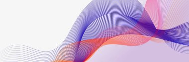 Abstract wave curve lines banner background design. Vector illustration. Modern template abstract design flowing particles wave, dynamic motion curve lines.