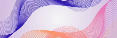 Abstract wave curve lines banner background design. Vector illustration. Modern template abstract design flowing particles wave, dynamic motion curve lines.