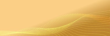Abstract orange yellow wave curve lines banner background design. Vector illustration. Modern template abstract design flowing particles wave, dynamic motion curve lines.
