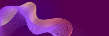 Abstract wave curve lines banner background design. Vector illustration. Modern template abstract design flowing particles wave, dynamic motion curve lines.