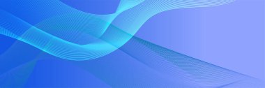 Abstract blue wave curve lines banner background design. Vector illustration. Modern template abstract design flowing particles wave, dynamic motion curve lines.