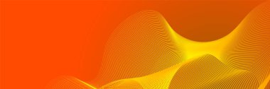 Abstract orange yellow wave curve lines banner background design. Vector illustration. Modern template abstract design flowing particles wave, dynamic motion curve lines.