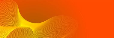 Abstract orange yellow wave curve lines banner background design. Vector illustration. Modern template abstract design flowing particles wave, dynamic motion curve lines.