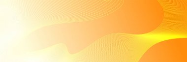 Abstract orange yellow wave curve lines banner background design. Vector illustration. Modern template abstract design flowing particles wave, dynamic motion curve lines.