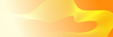 Abstract orange yellow wave curve lines banner background design. Vector illustration. Modern template abstract design flowing particles wave, dynamic motion curve lines.