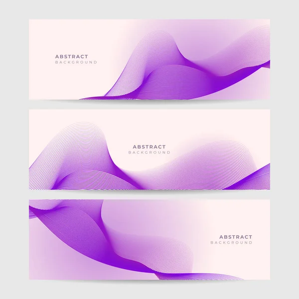 Set Abstract Wave Curve Lines Banner Background Design Vector Illustration — Image vectorielle