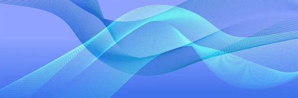 Abstract Blue Wave Curve Lines Banner Background Design Vector Illustration —  Vetores de Stock