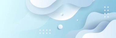 Light blue white abstract modern banner background design. Vector graphic pattern template illustration.