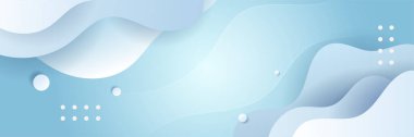 Light blue white abstract modern banner background design. Vector graphic pattern template illustration.