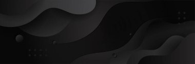 Black abstract banner background with dark concept. Vector Illustration.