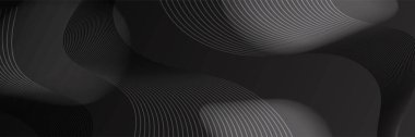 Minimal geometric black gradient banner background. Dynamical shapes, forms, line composition. Abstract dark flat banner. Business creative fluid presentation party backdrop. Memphis Black Friday Sale