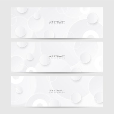 White abstract modern banner background design. Vector graphic pattern template illustration.