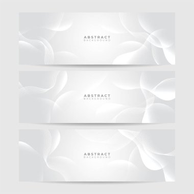 White abstract modern banner background design. Vector graphic pattern template illustration.