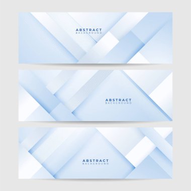 Light blue white abstract modern banner background design. Vector graphic pattern template illustration.