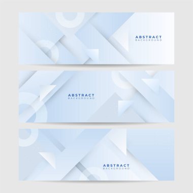 Light blue white abstract modern banner background design. Vector graphic pattern template illustration.