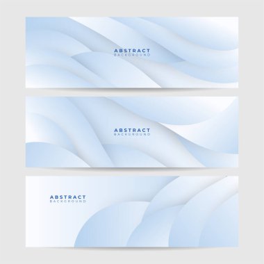 Light blue white abstract modern banner background design. Vector graphic pattern template illustration.