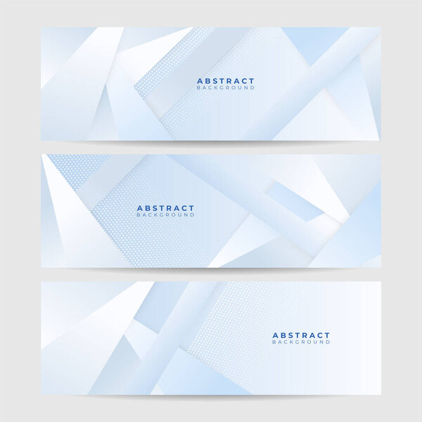 Light blue white abstract modern banner background design. Vector graphic pattern template illustration.