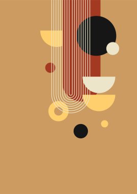 Flat bauhaus memphis geometric nature colorful abstract design background