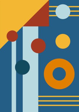 Flat bauhaus memphis geometric colorful abstract design background