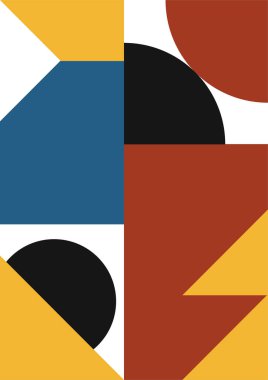 Flat bauhaus memphis geometric colorful abstract design background