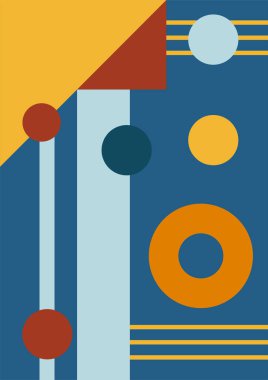 Flat bauhaus memphis geometric colorful abstract design background