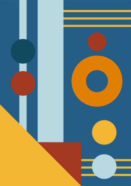 Flat bauhaus memphis geometric colorful abstract design background