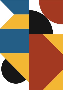 Flat bauhaus memphis geometric colorful abstract design background