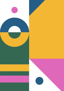 Flat bauhaus memphis geometric colorful abstract design background