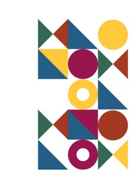 Flat bauhaus memphis geometric colorful abstract design background