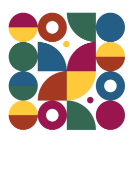 Flat bauhaus memphis geometric colorful abstract design background