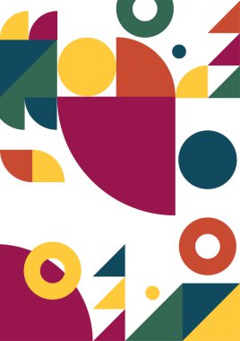 Flat bauhaus memphis geometric colorful abstract design background