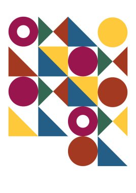 Flat bauhaus memphis geometric colorful abstract design background