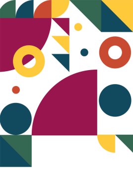 Flat bauhaus memphis geometric colorful abstract design background