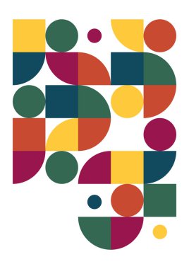 Flat bauhaus memphis geometric colorful abstract design background