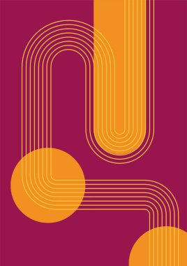 Flat bauhaus memphis geometric colorful abstract design background