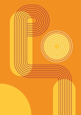 Flat bauhaus memphis geometric colorful abstract design background