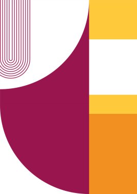 Flat bauhaus memphis geometric colorful abstract design background