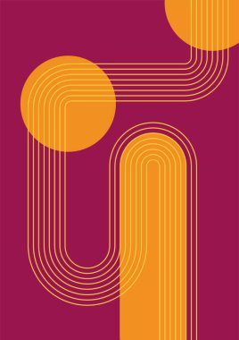 Flat bauhaus memphis geometric colorful abstract design background