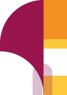 Flat bauhaus memphis geometric colorful abstract design background