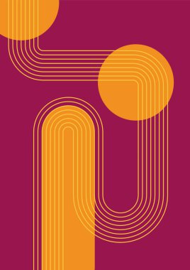 Flat bauhaus memphis geometric colorful abstract design background