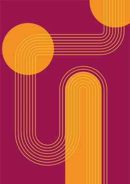 Flat bauhaus memphis geometric colorful abstract design background