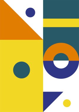 Flat bauhaus memphis colorful abstract design background
