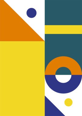 Flat bauhaus memphis colorful abstract design background