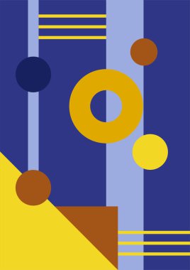 Flat bauhaus memphis colorful abstract design background