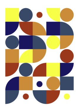 Flat bauhaus memphis colorful abstract design background