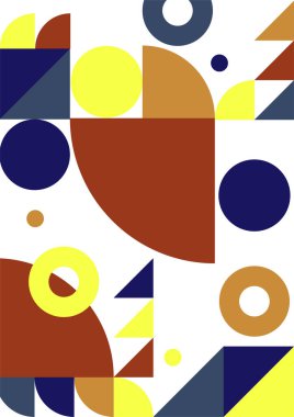 Flat bauhaus memphis colorful abstract design background