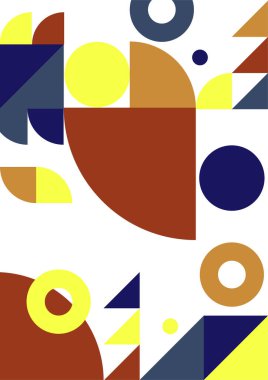 Flat bauhaus memphis colorful abstract design background